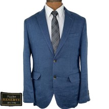 jos a bank reserve jacket blazer size M/38r blue linen dual vent - £46.07 GBP