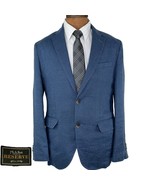 jos a bank reserve jacket blazer size M/38r blue linen dual vent - $58.90