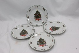 Christmas Tree Salad Plates 7&quot; Lot of 4 Xmas - $179.84 MXN