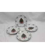 Christmas Tree Salad Plates 7&quot; Lot of 4 Xmas - $13.74 CAD