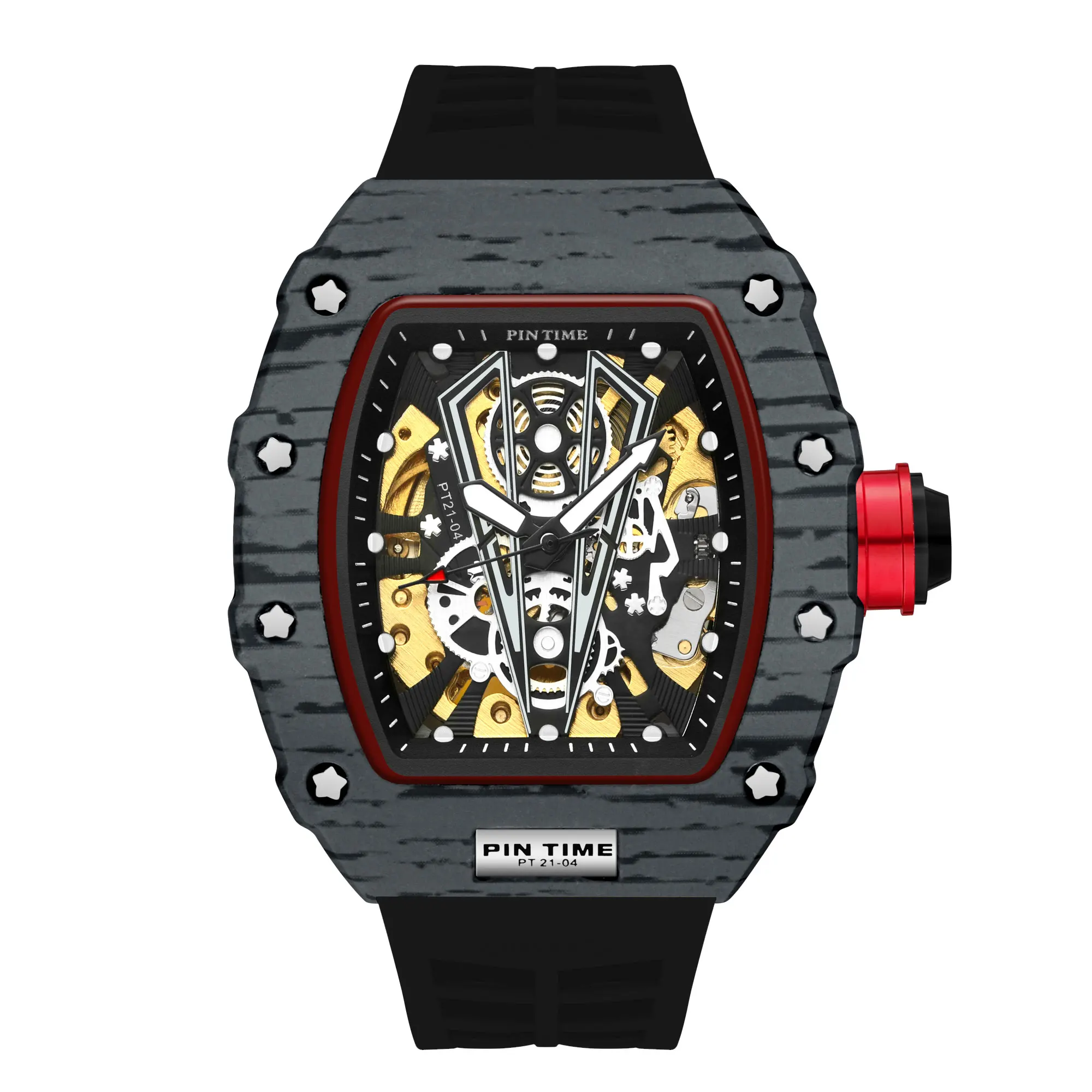 PINTIME  Strap Men&#39;s  Automatic Mechanical Wristwatch   Private Label Men Fashio - £112.11 GBP