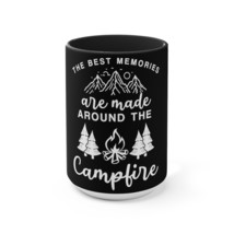 Personalized Accent Mug 11oz or 15oz - Custom Campfire Design - Durable Ceramic  - £21.40 GBP+