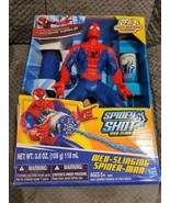 Web Slinging Spider-man 12&quot; Action Figure Spidey-Shot Web Fluid Marvel H... - £24.44 GBP