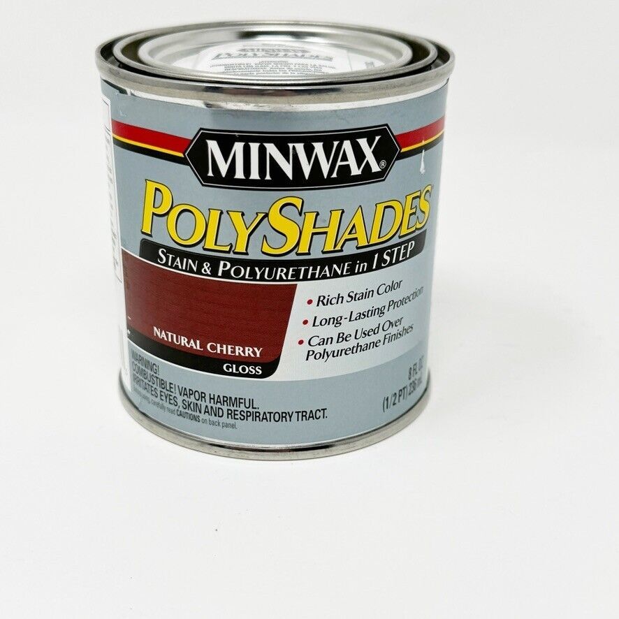 Primary image for Minwax PolyShades NATURAL CHERRY GLOSS Wood Stain + Polyurethane Finish ½ Pint