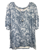 NEW LuLaRoe Small Blue Tones &amp; White Tie Dye Super Soft Boyfriend Tee - $34.64