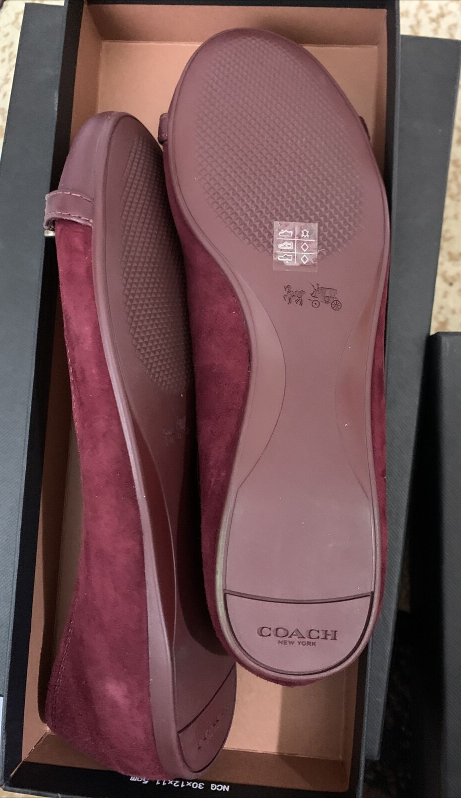 Primary image for Coach Leila WINE Flats Loafers NIB size 6.5US