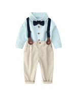 Kids Long Sleeve Shirt Overalls Two Piece Set - $43.84 CAD