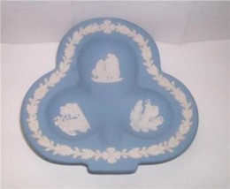 Vtg Wedgwood Jasperware Jasper Periwinkle Blue Lucky Clover Dish Roman Mythology - $21.92