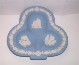 Vtg Wedgwood Jasperware Jasper Periwinkle Blue Lucky Clover Dish Roman Mythology - £17.52 GBP