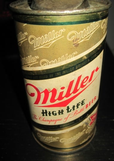 Primary image for MILLER HIGH LIFE Beer Can Brass Table Top Petrol Lighter Made by Kramer Products