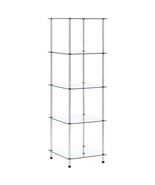 vidaXL Shelf Transparent Tempered Glass, Stainless Steel Medium Shelf - €129,57 EUR