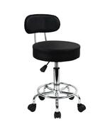 Ergonomic Height Adjustable PU Leather Rolling Stool with Backrest and F... - $78.99