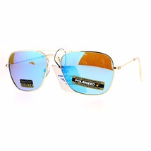 Air Force Polarized Sunglasses Thin Light Weight Square Gold Metal Pilot Style - £11.29 GBP