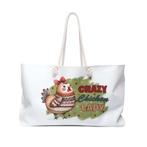 Personalised/Non-Personalised Weekender Bag, Chickens, Quote, Crazy Chicken Lady - £39.08 GBP