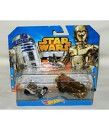 Disney Star Wars Hot Wheels R2-D2 Hot Rod Car &amp; C-3PO Bus Set - £10.05 GBP