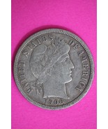 High Grade 1906 P Barber Liberty Dime Scarce Semi Key Date Silver Coin 55 - $35.11 CAD