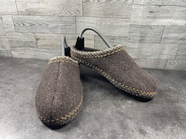 Haflinger Slippers Mules Women 8.5 M Shoes Brown Wool Knit  Slip On Comfort - £38.67 GBP