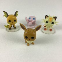 Funko Pokemon Figures Topper Miniature Meowth Mew Raichu Eevee 4pc Lot Toy - £19.32 GBP