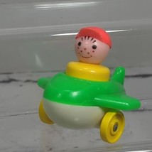 Vintage Fisher Price Little People Yellow Boy with Hat Riding Airplane  - £9.49 GBP