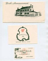 Perryville Inn Perryville New Jersey Birth Announcement and Cards 1989 - £22.15 GBP