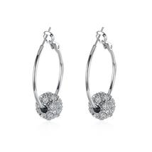 Swarovski Crystal Pave Ball 3mm Hoop Earring for Womens - £22.37 GBP