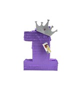 Purple Number One Pinata with Crown, Glitter Crown Birthday Party Celebr... - €34,08 EUR