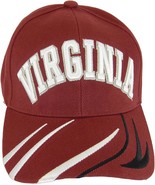 Virginia Adult Size Adjustable Baseball Cap with Stripes on Bill (Maroon... - £14.34 GBP