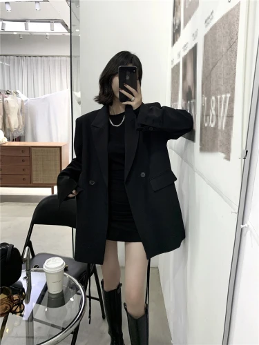 Korean   Autumn  Graceful Loose Lace-up Long Sleeve Mid-Length Suit Coat... - $249.01
