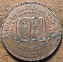 Warren, Ohio OH Mahoning Chapter No. 66 Bible One Penny Masonic Coin Token - €14,50 EUR