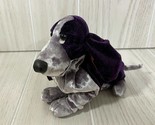 Hush Puppies Applause small plush beanbag purple velvet basset hound pup... - $9.89