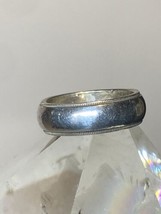 Vintage Plain ring size 4.25 wedding band pinky fine edging  stacker sterling si - £37.36 GBP