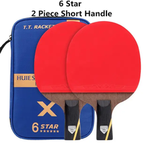 6 Star 2Pcs Carbon Table Tennis Set Super Powerful Ping Pong Raet Bat for Adult  - £20.46 GBP+