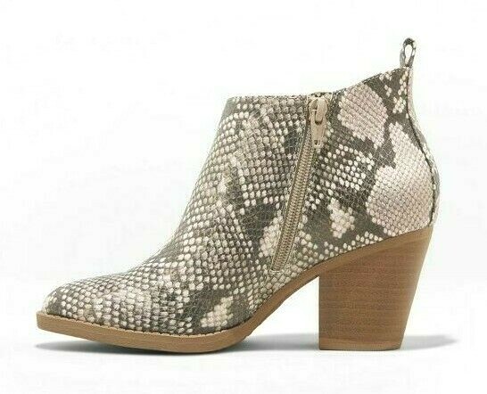 Universal Thread Jameson Grau Kunst Schlangenhaut 3 " Absatz Zip Stiefeletten Item image 2