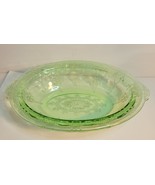 Green Uranium Cameo Ballerina Oval Vegetable Bowl with Handles - $39.00