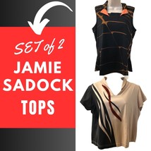 JAMIE SADOCK Set of 2 Women&#39;s Golf Athletic Tops Medium Knit Shirts Stretch - £30.41 GBP