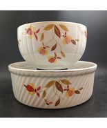 Hall&#39;s Superior China Jewel Tea Autumn Leaf 7.75&quot; Casserole + 6.25&quot; Bowl... - $55.00