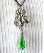 Judy Strobel Valkyrie with Amethyst &amp; Antique Green Cut Glass Pendant  - £15.94 GBP