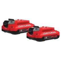 CRAFTSMAN V20 Lithium Ion Battery, 2.0-Amp Hour, 2 Pack (CMCB202-2) , Red - $94.99