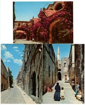 3 Postcards Greece Rhodes Monastery of Filerimos Old City Street Scenes ... - $5.00