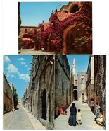 3 Postcards Greece Rhodes Monastery of Filerimos Old City Street Scenes ... - £3.95 GBP