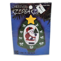 VINTAGE CHRISTMAS KEEPSAKES SANTA CLAUS W/ TREE ORNAMENT NOS NEW - $10.26
