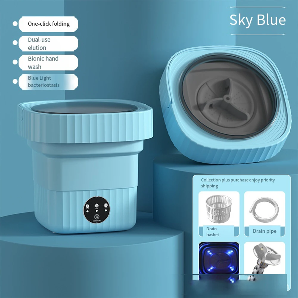 Able washing machine with spin dryer for clothes travel home ultrasonic underwear socks thumb200