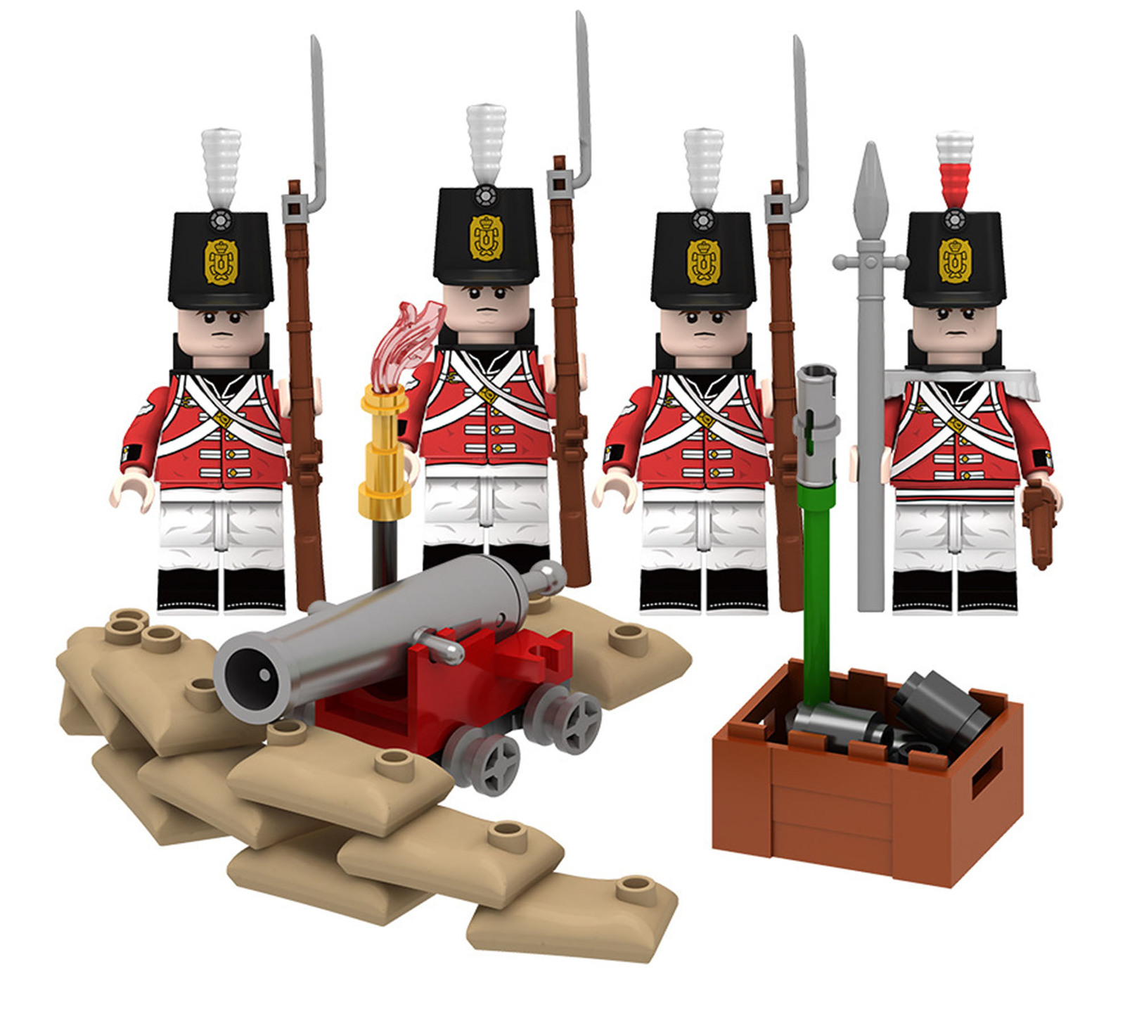 Napoleonic Total War British Light Infantry Trench Warfare Custom Minifigure Toy