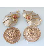 .925 Sterling Silver Designer earrings vintage Hand Made 2 Unique Pairs Lot - $29.99