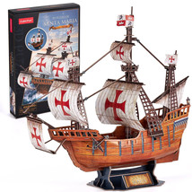 Santa Maria Ship 3D Model Puzzle 204 Pieces by CubicFun - £30.96 GBP