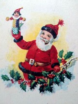 Christmas Postcard Santa Claus Smoking Pipe Jack In The Box Series 3218 Vintage - £13.13 GBP