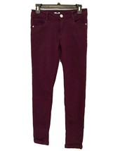 Paris Blues Womens Size 5 Burgundy Stretch Skinny Y2K Jeans With Rolled Cuffs - £14.11 GBP