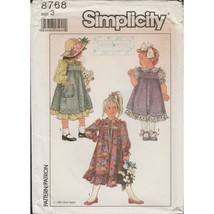 Simplicity 8768 Lillian August Pinafore Cottagecore Dress Pattern Child Sz 3 UC - £11.77 GBP