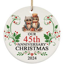 Vintage Owl Couple Ornament Our 45th Anniversary Christmas 45 Year Together Gift - £12.17 GBP