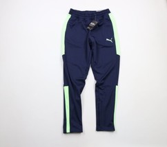 New Puma Mens Small DryCell Color Block Tapered Leg Sweatpants Pants Navy Blue - £38.66 GBP